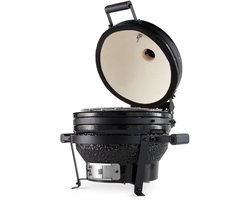 Maxima Premium Kamado BBQ 16 inch Ø 41 cm - Houtskoolbarbecue - Grillen, Roken, Bakken, Stomen - Kooktoestel - Egg Barbecue Zwart