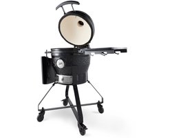 Maxima Premium Kamado BBQ 18 inch Ø 46 cm - Houtskoolbarbecue - Grillen, Roken, Bakken, Stomen - Kooktoestel - Egg Barbecue Zwart - 100 cm hoog