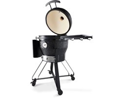 Maxima Premium Kamado BBQ 22 inch Ø 56 cm - Houtskoolbarbecue - Grillen, Roken, Bakken, Stomen - Kooktoestel - Egg Barbecue Zwart - 100 cm hoog