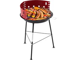 Muntel® Barbecue - BBQ - Grill - Windscherm - Ø 37 Cm - Rood/Zwart