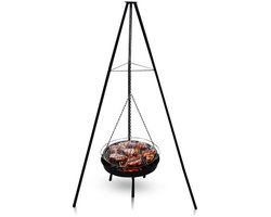 Muntel® BBQ Tripod - Driepoot -Inclusief Pot - Inclusief Rooster - Inclusief Vis Rookplankjes - Inclusief Vuurschaal - 160 x 50 cm
