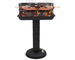 Muntel® Houtskoolbarbecue - Zuil barbecue - BBQ - Asopvangbak - Schuifregelaar - RVS - Zwart