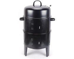 NELLA 3-in-1 Multifunctionele gerookte grill - Houtskool barbecue - Rookoven - Vleesgrill - ⌀ 40 cm - Hoogte 84 cm