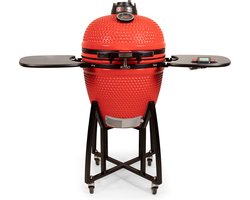 Patton Premium Kamado 21" Red Devil - incl. Bluetooth kerntemperatuurmeter en LED Verlichting - Large - Ø47 cm - Rood