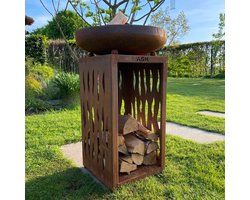 Plancha BBQ – ASH - Glow - Plancha barbecue met grillring – Vuurschaal & Plancha bakken – Cortenstaal