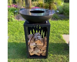 Plancha BBQ – ASH - Glow - Plancha barbecue met grillring – Vuurschaal & Plancha bakken – Zwart