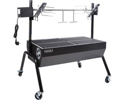 Rotisserie grill houtskool met elektrisch spit "Senator" - Zwart