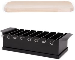 SENZA BBQ met serveerplank - Grillplaat - BBQ to go - Inclusief spiesjes - Zwart