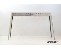 Spiedini - BBQ Miami 120 - Smalle dubbelwandige barbecue voor saté of spiesjes (120 cm) + rooster (37 cm) - Roestvrij staal
