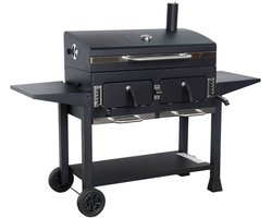 sweeek - Houtskoolbarbecue met luchtroosters, verstelbare houtskoolbak, asopvangbak en inklapbare tafels - bernard xl