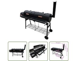 The Living Store Rookbarbecue Nevada XL zwart - Rookbarbecue - Bbq - Rookoven - Outdoor Cooking - Barbecue Set