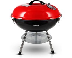 Travelhawk Houtskool BBQ - Barbecue Houtskool - Opvouwbaar - 33x33cm Grilloppervlak - Gelegeerd Staal - Zwart