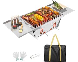 Unyqoos® Compacte en Draagbare Inklapbare Houtskoolbarbecue voor Kamperen en Outdoor Feesten
