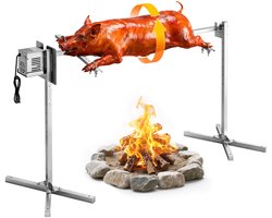 VEVOR Speenvarkengrill, Lamsgrill, Spitgrill, 1321 mm Rotisseriegrill, AC 220-240V, 8-Traps Elektrische Rotisseriegrillset met Een Draagvermogen van 60 Kg, 38W Motor, Grillset Voor Feestjes