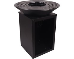 Vuurschaal Evelyn met grillplaat - 80x80x92 cm - Zwart - Sens-Line - Barbecues - Zwart - Staal