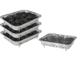 Wegwerp Barbecue met Houtskool – 3 Stuks – Instant BBQ voor Camping, Balkon of Picknick – Inclusief Rooster – Barbecue Accessoires – BBQ Kopen