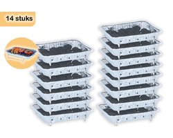 Wegwerpbarbecue 14 stuks – Instant BBQ met 600g Houtskool – Gebruiksklare Barbecue voor Camping, Picknick en Strand