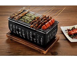 WizBay Premium Select® Hibachi Shichirin Draagbare Japanse Bbq Grill - Koreaanse Carbon Barbecue Grills Aluminium - Indoor Outdoor - Houtskool Grill