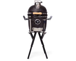 Yakiniku - BBQ Kamado 13 Inch Compact met Draagbaar Onderstel - Keramiek - Zwart