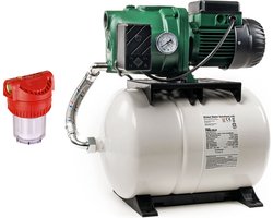 DAB Aquajet 132/20 M met aanzuigslang 7 meter en voorfilter - Hydrofoorpomp - Tuinpomp - Startklaar Pakket