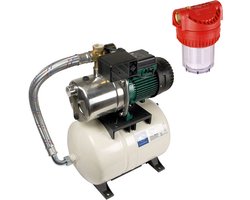 DAB Aquajet-Inox 82/20 M + slang 7 meter en voorfilter - Hydrofoorpomp - Tuinpomp - Drukverhoger - Waterdruk verhogen