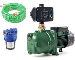 DAB Jet 102 M + DAB Control-D - Pompbesturing - Droogloopbeveiligingssysteem - Plaatsen op Beregeningspompen en Bronpompen met aanzuigslang 7 meter en voorfilter