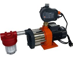 LEO XCM/4 zelfaanzuigende meerwaaierige pomp met presscontrol + aanzuigfilter.