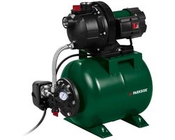PARKSIDE® Huiswaterpomp 1000 W - Druk: max. 4 bar - Leveringsvolume: max. 3600 l/u - Inhoud ketel: ca. 16,8 l - Aanzuighoogte: max. 7 m - Opvoerhoogte: ca. 40 m - Toevoertemperatuur: max. 35 °C