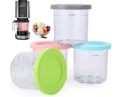 4 stuks zelfgemaakte ijshouders voor Ninja Creami - BPA-vrij en vaatwasmachinebestendig - compatibel met NC299AMZ en NC300s - ijsmachine accessoires