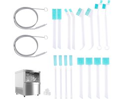 Allecto Plus - Ijsmachine Reinigingsborstelset voor Krappe Ruimtes - 18 Delig - Inclusief Spleetreinigingsborstels en Afvoerpijpborstels - Gereedschap voor Huishoudelijk Gebruik.