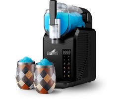 Bardi Slush Hero® Combi – Slushmachine - Slush Puppy Maker 2,6L + 2 Thermoscups Blok + 12 Slush Lepelrietjes – Voor Slushies, Milkshakes, Frappé & Frozen Cocktails – Zelfreinigend – zwart