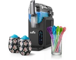 Bardi Slushmachine grijs met set cups Bloemetjes