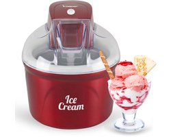 Beper IJsmachine - IJsmaker - Ice Cream Maker - Sorbetmaker - 1,8L - Rood