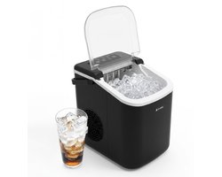 BluMill Ijsblokjesmachine - Ijsblokmaker - Incl. Ijsschep en Uitneembare Ijsmand - 9 blokjes in 6 minuten - Draagbaar - Zelfreinigend - Zwart