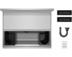 Commerciële Ijsmachine, 61 L, Onderbouw Ijsmachine (610 X 482 X 937 Mm), Roestvrijstalen Ijsbox met Schuifdeksel en Verstelbare Bolpoten, Gekoelde Wagen voor Bar, Restaurant, Keuken, Zilver