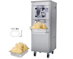 Commerciële ijsmachine - Hardijsmachine - Capaciteit 18 L/uur - RVS Cilinder 6 L - Enkele Smaak - LED Bedieningspaneel - Automatische Voorkoeling - Reinigingsfunctie