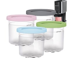 Creami Pint Containers 4 Pack - Herbruikbare en Vaatwasser Veilig - Ninja Creami Accessoire