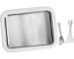 Deze ijsrolmachine, compleet met dessertplateau en snelkoelplaat, is ideaal voor het maken van ijsrollen, softijs, smoothies, bevroren yoghurt, sorbet en gelato.
