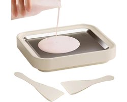 Gerolde ijsmachine - IJsbak machine - Desserts maken - Handmatig schrapen en rollen - 26 x 21 cm - Wit