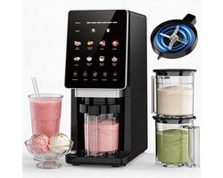 HHHK - Ijsmachine - Ijsmaker - 10 in 1 - Slushpuppy - Schepijs - Sorbet - Gelato - Light ijs - Frozen Yoghurt - 3x 500ml