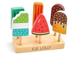 Houten IJssalon Speelgoed voor Kinderen vanaf 3 Jaar - 6 Soorten IJs