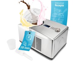 ICM 1091 N IJsmachine & yoghurtmaker - Maak in 20 minuten heerlijk ijs - Compressor ijsmachine voor maximaal 1500 ml - Inclusief recepten en accessoires