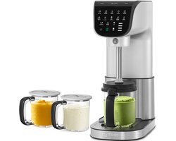 IcyTreat-11-in-1 ijsmachine – RVS-automatisch-voor sorbet/milkshake/frozen yoghurt, 3 gezinsbakken van Tritan, makkelijk reinigbaar