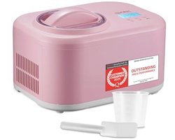 IJs- en Yoghurtemaker 1L - Maak Sorbet, Crème-ijs en Yoghurt met Doseur en Spatel - Roze