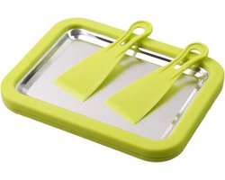 IJs Rolletjes Maker - Gebakken Yoghurt Machine - Thuis Desserts Maken - Inclusief Twee Schrapers - Draagbaar Formaat - Groen