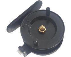 IJs vismolen - Vliegenrol - Vissen op ijs - Duurzaam ABS materiaal - 5 x 5 cm - Zwart
