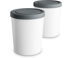 IJs Vriezer Bakken - IJs Containers Yoghurt Bakken - Zelfgemaakte Desserts Maken - Vaatwasmachinebestendig - 2x 1.5 Liter - Wit
