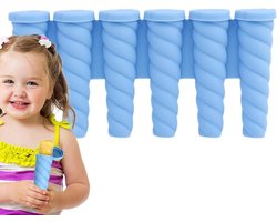 IJsjes Mallen - Fruitijsjes Maker - Zelf Desserts Maken - Snelle Losmaak Technologie - 6 Holtes - Blauw