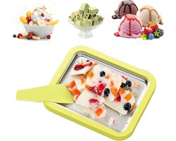 IJsmachine Dienblad - DIY IJs Maker - Zelf Desserts Maken - Snelle Koel Technologie - 1 Dienblad 2 Schrapers - Groen