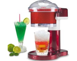 Ijsmachine - Elektrische IJscrusher - Daarbare Ijsmachine - 30W - Roestvaststalen Messen - Veiligheidsvergrendeling - Kom niet Inbegrepen - Rood